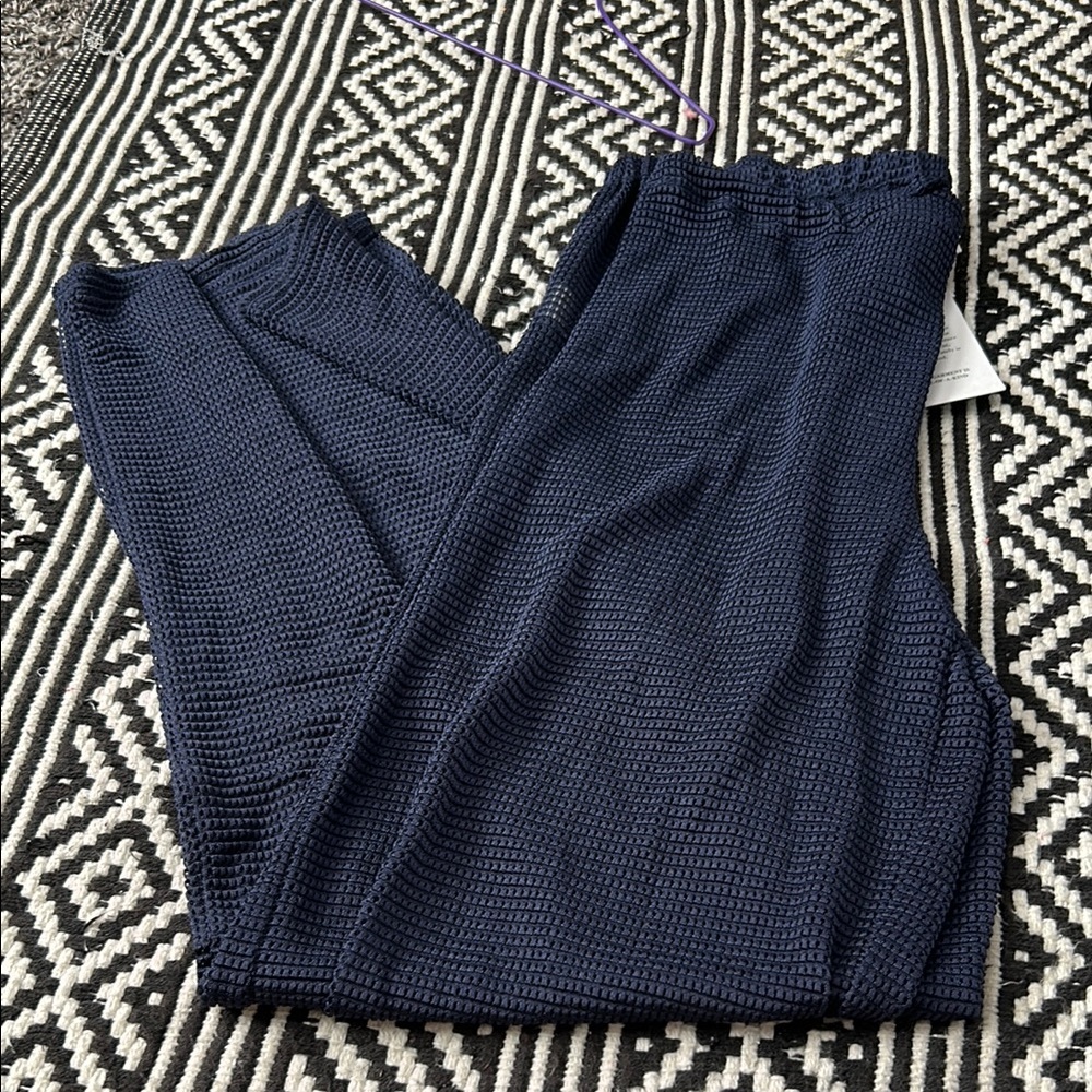 Blue Swim Coverup with Elegant Design mesh pants size medium